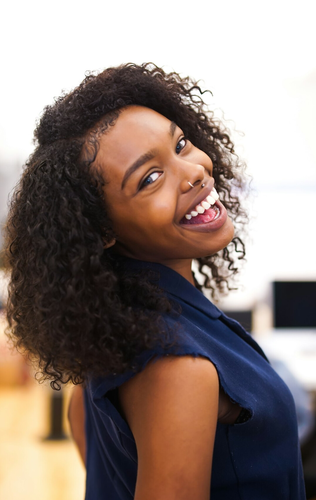 confident person smiling